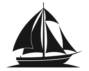 Sailboat on water silhouette

