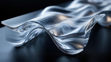 Naklejka premium Abstract, wavy, translucent, modern, design, surface, form