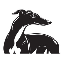 Whippet Dog Vector Silhouette, Sleek Canine Outline, Elegant Speedster Art for Pet Lovers, Logos, Stickers, Apparel, Digital Prints, Crafts, and Posters.