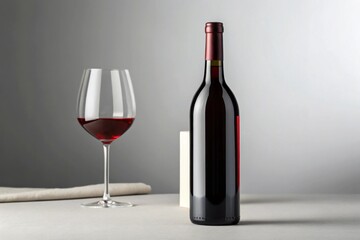 red wine bottle and glass