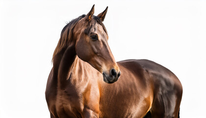 Fototapeta premium Brown horse isolated on white background