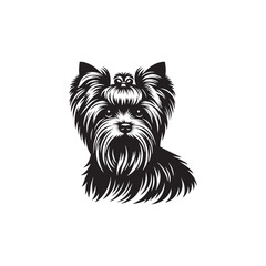 Yorkshire Terrier Dog Vector Silhouette, Cute Small Canine Outline, Loyal Pet Lover Clipart, Playful Dog Art for Logos, Stickers, Apparel, Digital Prints, Crafts, and Posters.