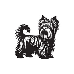 Yorkshire Terrier Dog Vector Silhouette, Cute Small Canine Outline, Loyal Pet Lover Clipart, Playful Dog Art for Logos, Stickers, Apparel, Digital Prints, Crafts, and Posters.