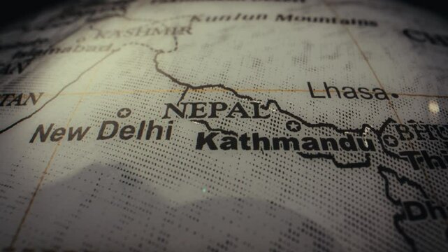 Retro globe - Nepal