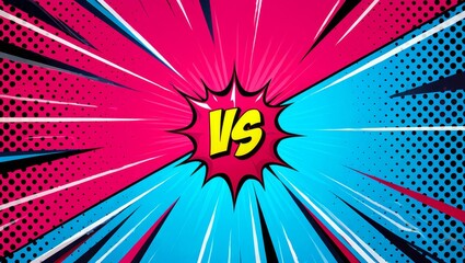 Versus letters fight backgrounds comics style design.