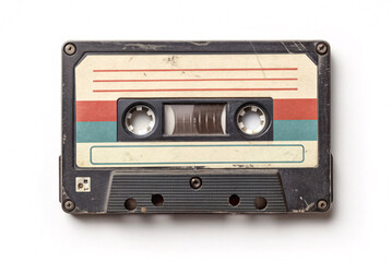Retro Sounds: A vintage audio cassette tape evokes nostalgic memories of classic music, featuring the iconic design of the past. 