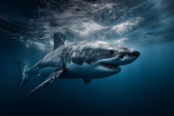 Fototapeta premium Great White Shark Underwater