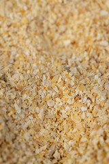 garlic fruits for cooking , dried spices from pieces of garlic fruits