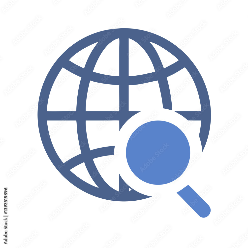 Poster globe search icon vector design