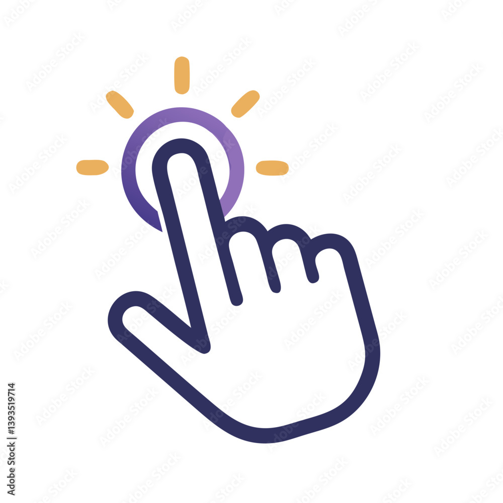 Fototapete hand cursor click icon vector design