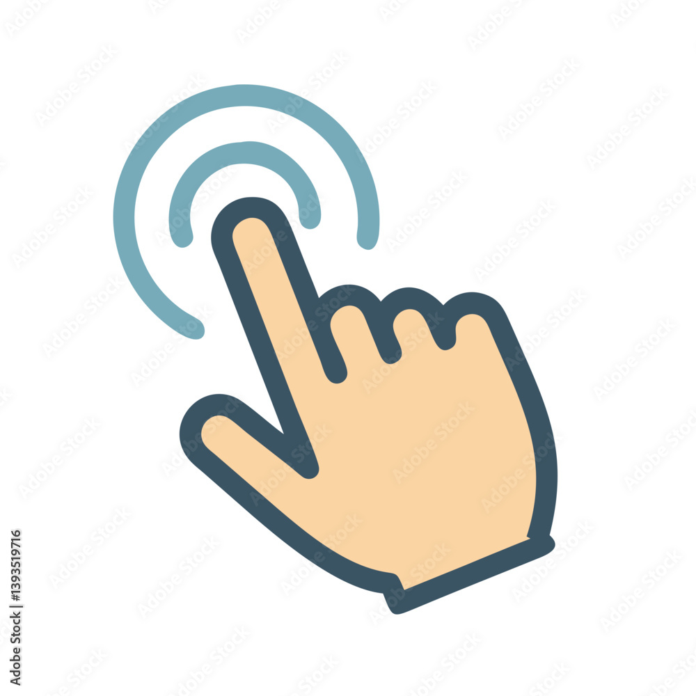 Fototapete hand cursor click icon vector design