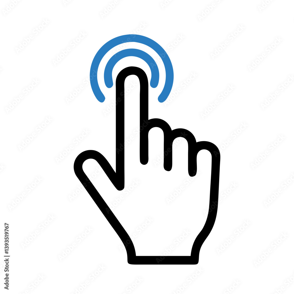 Fototapete hand cursor click icon vector design