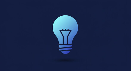 A brilliant blue lightbulb symbolizing a sudden burst of inspiration and innovative thinking against a deep navy backdrop.