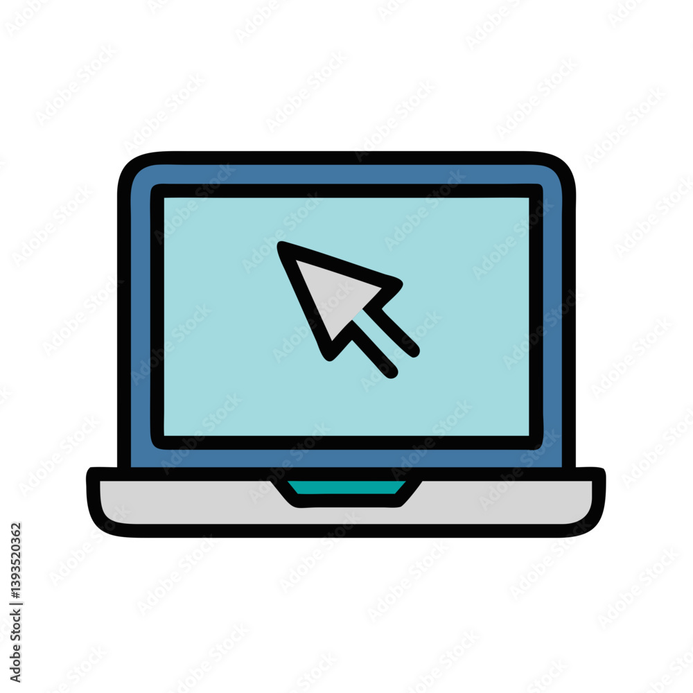 Aufkleber Laptop with Cursor Vector Icon Design

