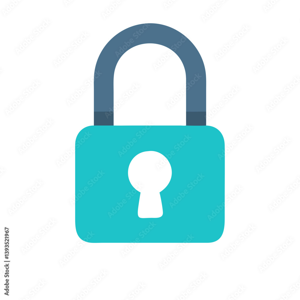 Poster Secure Padlock Vector Icon Design

