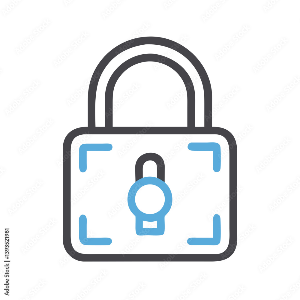 Aufkleber secure padlock vector icon design