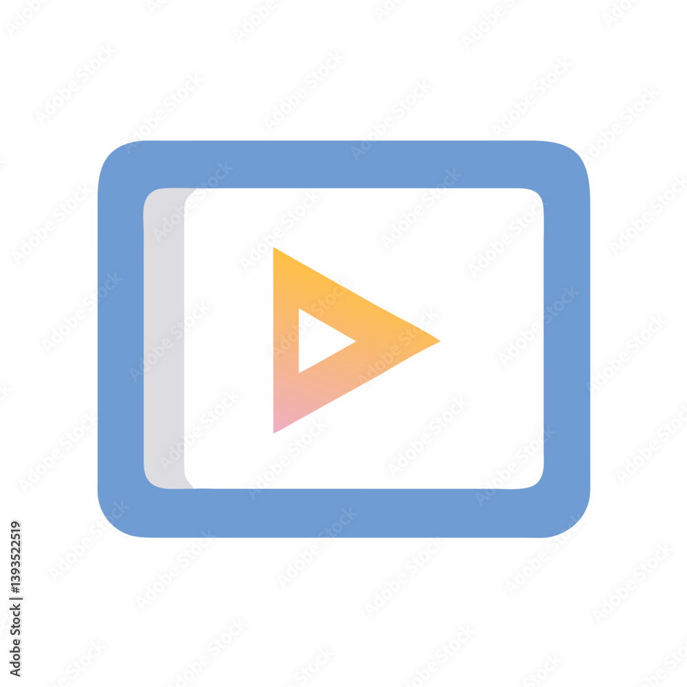 Poster Minimal Play Button Vector Icon

