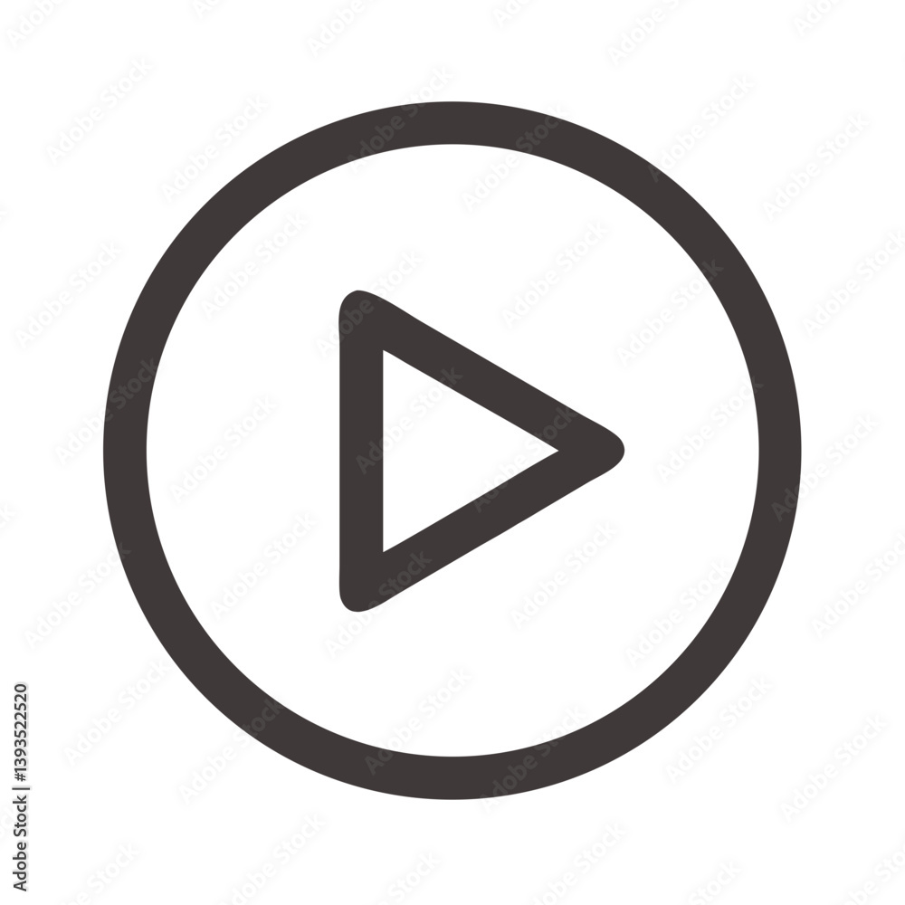 Aufkleber Minimal Play Button Vector Icon

