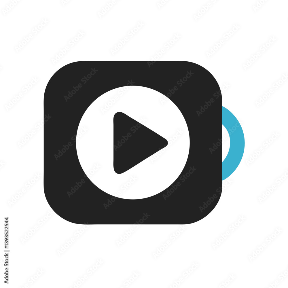 Poster Minimal Play Button Vector Icon

