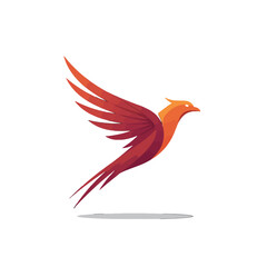 Fototapeta premium Phoenix Bird in Flight Logo Design