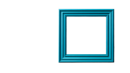 Elegant Aqua Picture Frame on Black Background, cut out transparent