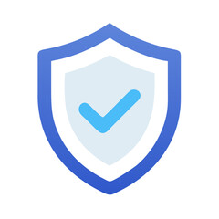 Shield with Check Mark Icon Vector for Security, Protection, and Validation Concepts

