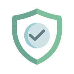 Shield with Check Mark Icon Vector for Security, Protection, and Validation Concepts

