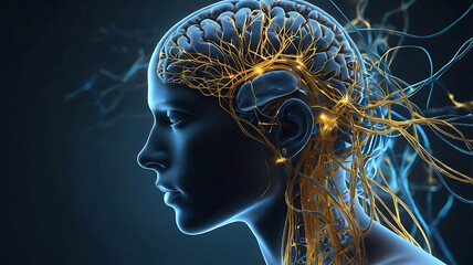 Obraz premium A concept macro image of neuroplasticity