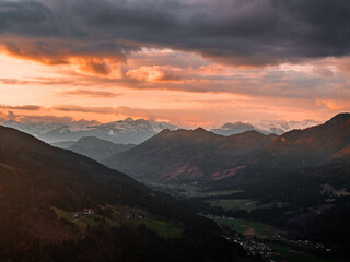 Alpine Sunset in the Austrian Alps, Gailtal, Carinthia Austria
