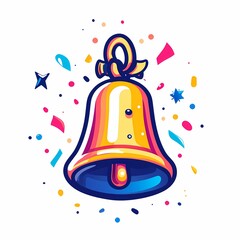 Festive Bell Illustration: Colorful and Cheerful Icon for Celebration and Events
