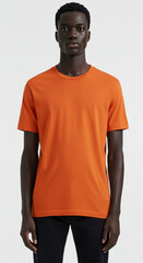 Fototapeta premium A model wearing a plain t-shirt. Generative AI