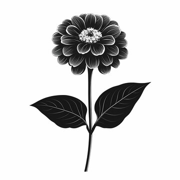 recommend clip art: Black Floral Minimalist Illustration: Elegant Botanical Art with Stylized Petals - Nature-Inspired Digital Artwork for Home Decor