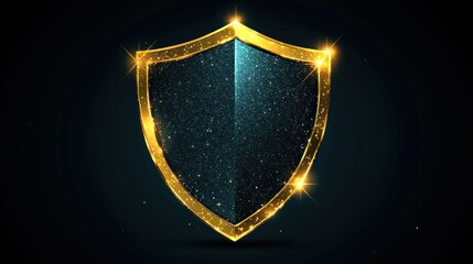 Glimmering Gold Shield: A Symbol of Protection and Security