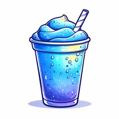 Refreshing Blue Slushie: Summer's Sweet and Vibrant Frozen Beverage Delight