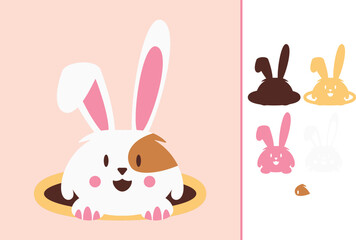 Easter Bunny multilayered 3d paper craft design for crafting