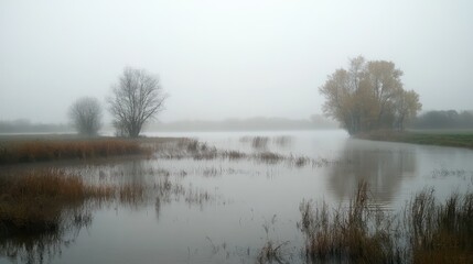 Flooded rural landscape
