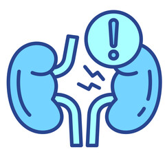 Kidney Failure blue outline icon