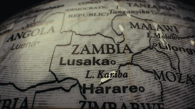 Retro globe - Zambia