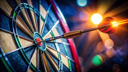 Unwavering Precision A Panoramic Dartboard Bullseye Hit Showcase of Exceptional Accuracy and Aiming Skills