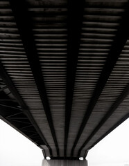 Abstract View Under Wooden Bridge With Leading Lines
