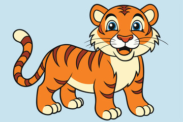 coloring  Tiger outline vector illustration and ready for print.