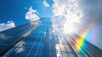 Sky rainbow perspective image