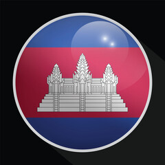 Cambodia Glossy Circle Flag icon
