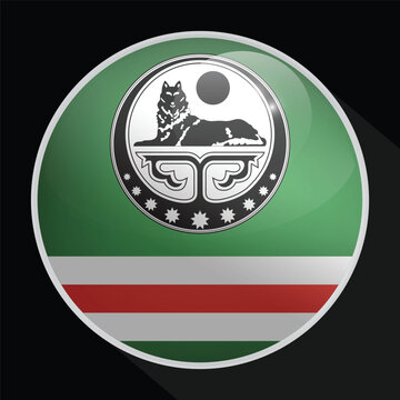 Chechen Glossy Circle Flag icon