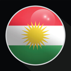 Kurdistan Glossy Circle Flag icon