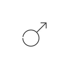 Male gender symbol line icon for modern design projects
