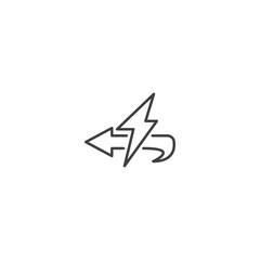 Dual lightning bolt and arrow icon for power and direction