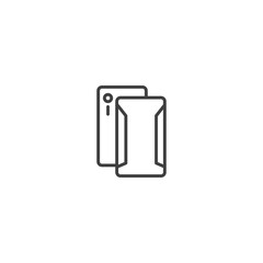 Modern smartphone icon with dual positioning