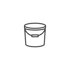 Simple outline design of a plastic paint bucket icon with handle