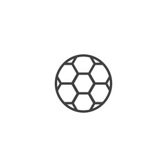 Fototapeta premium Simple soccer ball icon with hexagonal pattern
